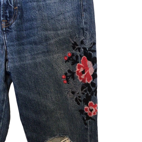 L.O.G.G. H&M Vintage High Waisted Embroidered Straight Jeans Size US 8 - Picture 7 of 10